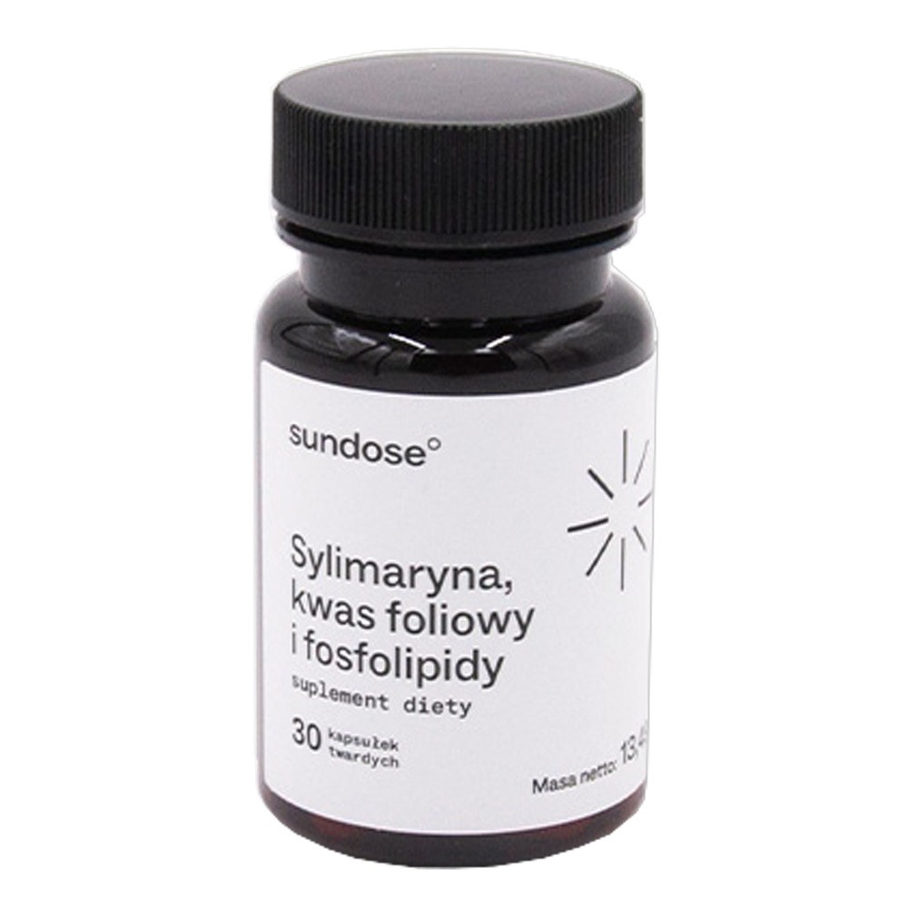 Sundose Sylimaryna, kwas foliowy i fosfolipidy, kapsułki, 30 szt.