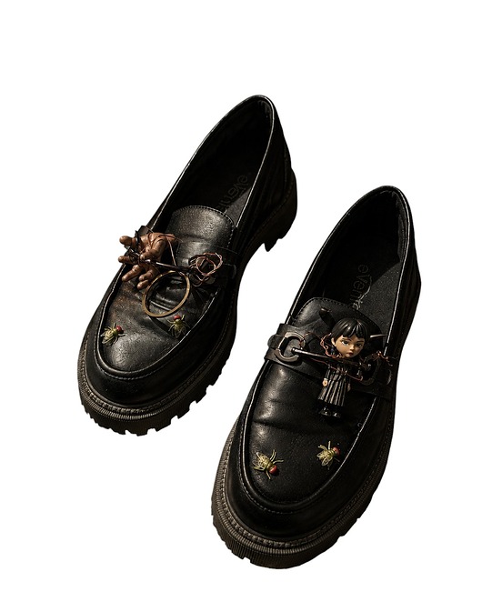 Wednesday Loafers One of One Upcycled Art Shoes Rozmiar 39
