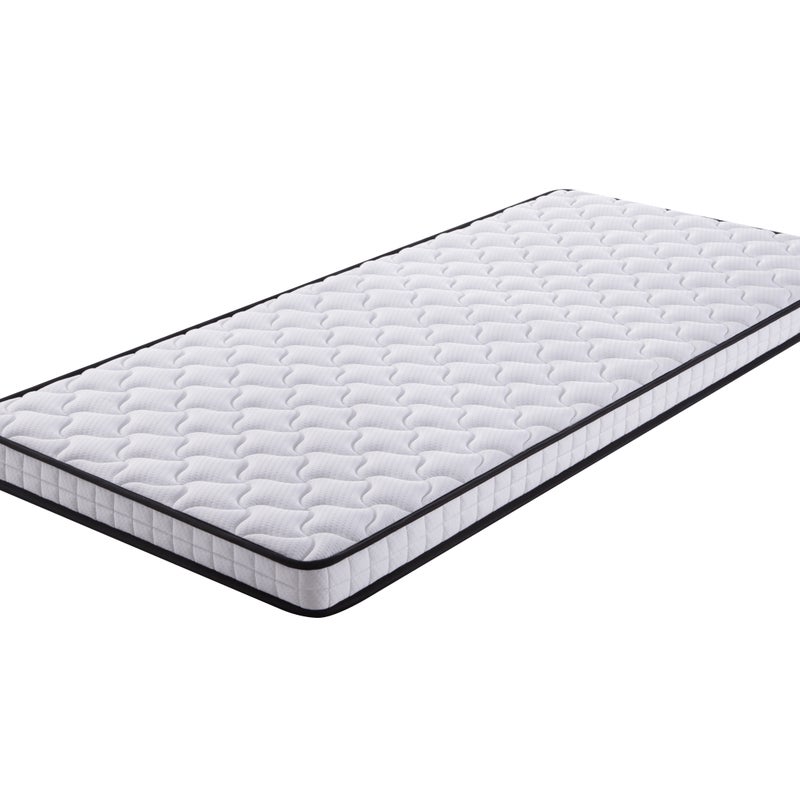Materac sprężynowy 90 x 200 cm – Ergonomiczny materac nawierzchniowy 10 cm biały – Wysoki komfort sprężystości – Pakowany próżniowo