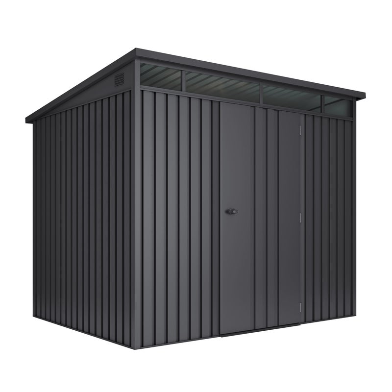 Domek narzędziowy metalowy Onyx 4,5 m² z oknem, grubość 0.40 mm, zamek zabezpieczający z kluczem, do przechowywania narzędzi i sprzętu
