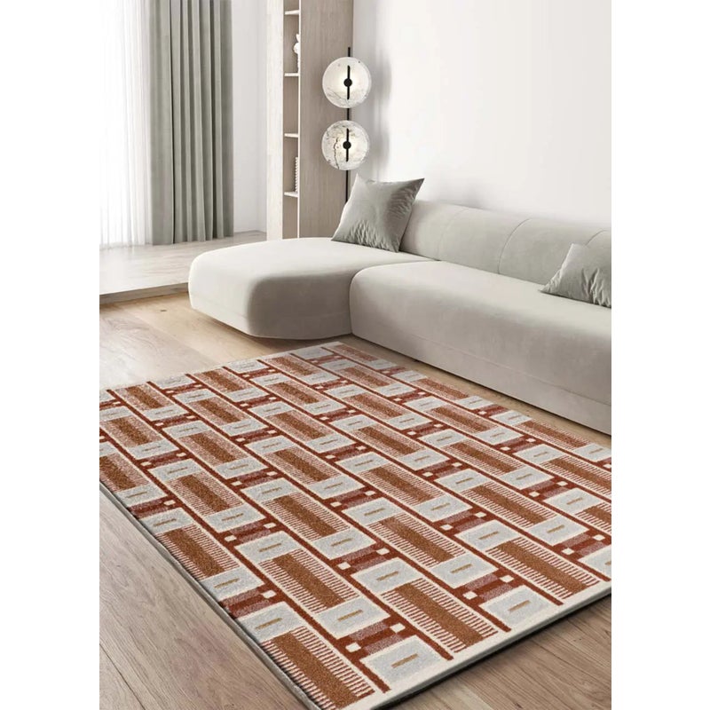 Dywan wewnętrzny prostokątny, rdzawy, 200 x 290 cm, ASTRA geometryczny - ATTICGO