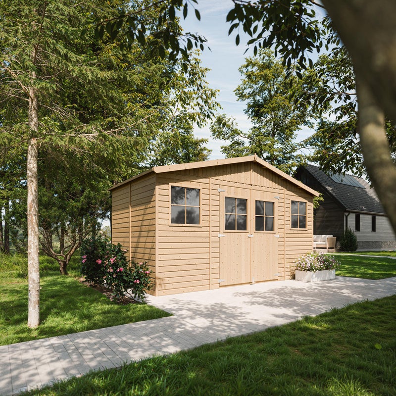 Timbela Drewniany Domek z Podłogą - 401 x 199 cm – 8 m2 - M332 + M332G