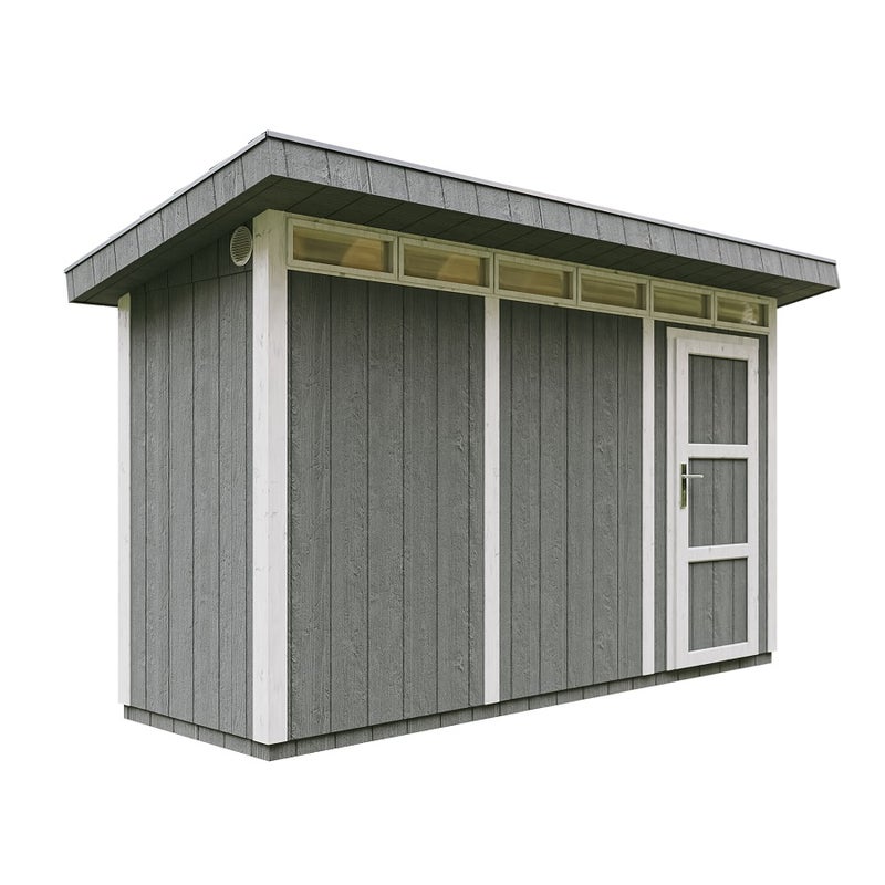 Domek ogrodowy z drewna z płyt LP SmartSide 4 m² - Domek ogrodowy z podłogą i płytami bitumicznymi Dł. 161 x Szer. 412 x Wys. 239 cm - Timbela M902