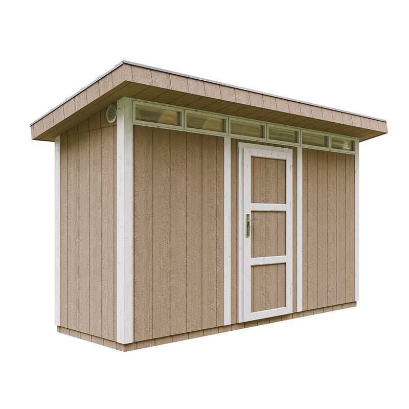 Domek ogrodowy z drewna z płyt LP SmartSide 4 m² - Domek ogrodowy z podłogą i płytami bitumicznymi Dł. 161 x Szer. 412 x Wys. 239 cm - Timbela M902