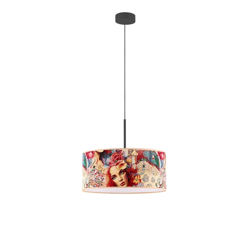 Lampa sufitowa żyrandol lampa wisząca z abażurem walec 40 cm WENECJA (+ detal)