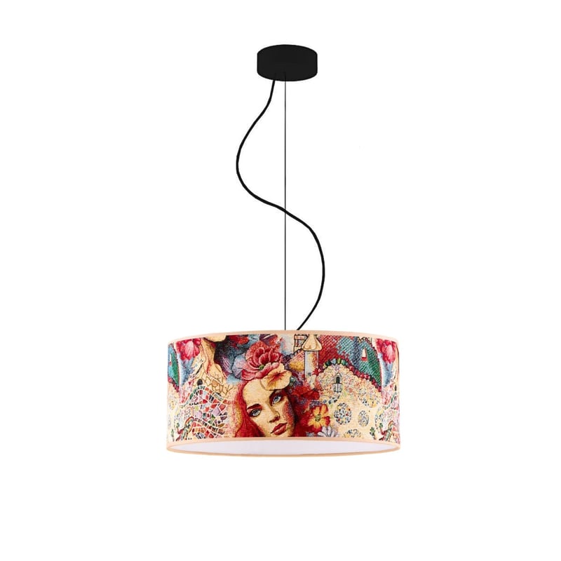 Lampa sufitowa żyrandol lampa wisząca z abażurem walec 40 cm WENECJA