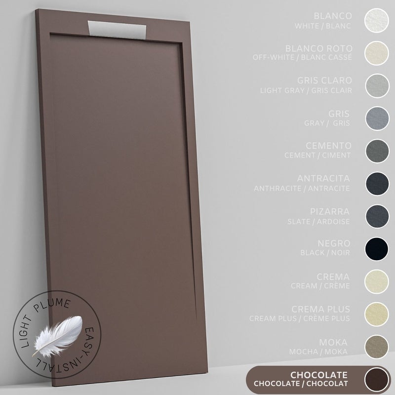 SOULHOME Lekki Brodzik z Żywicy tekstura Łupka – czekoladowy- 150X70- Niski 3cm– Elegancki