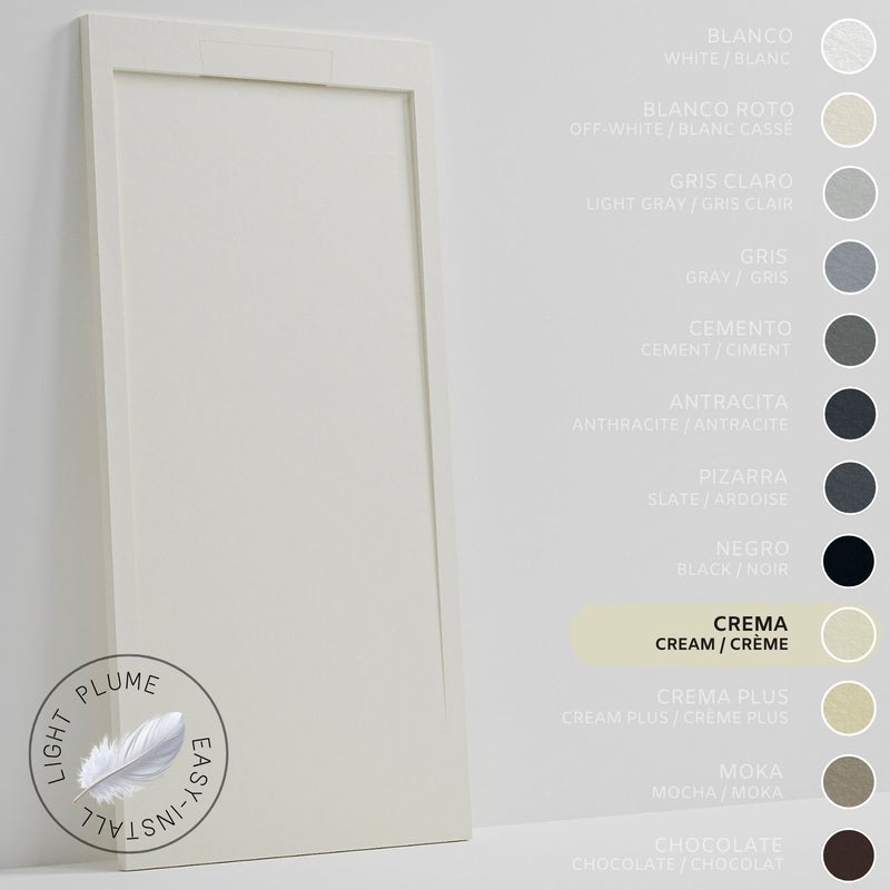 SOULHOME Lekki Brodzik z Żywicy tekstura Łupka – kremowy– 100X70- Niski 3cm– Elegancki SAME