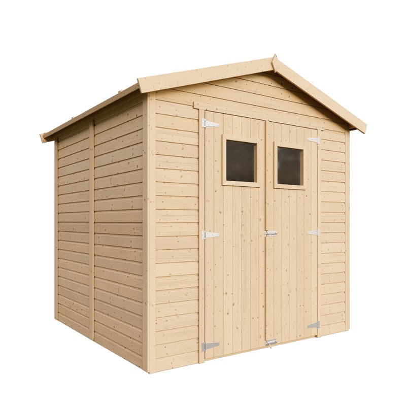 Drewniana altana ogrodowa 4 m² - Domek z oknami - wys. 228 x 233 x 222 cm - Konstrukcja z paneli z naturalnego drewna - TIMBELA M351
