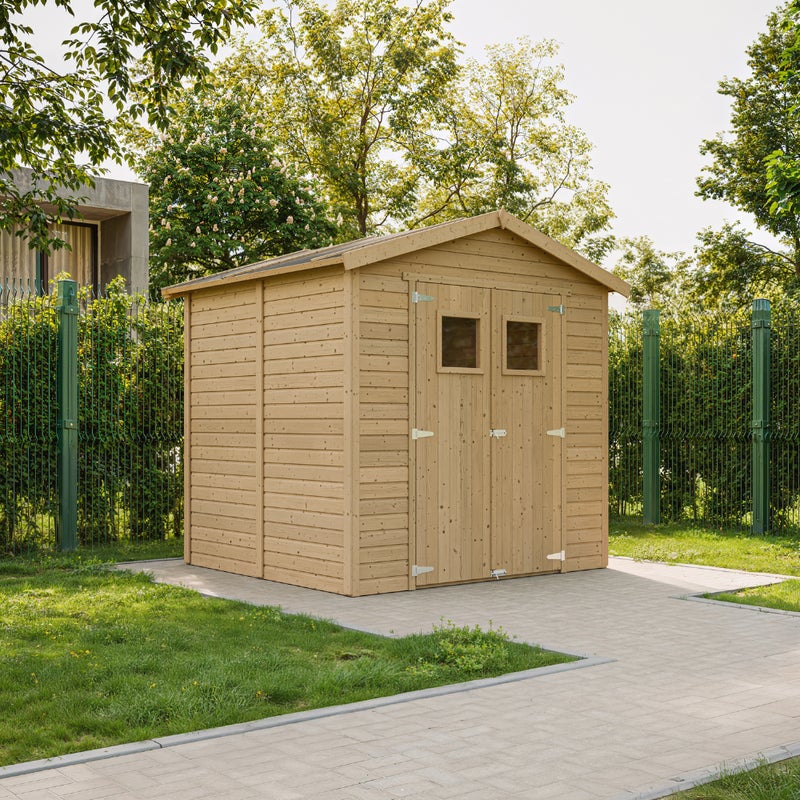 Drewniana altana ogrodowa 4 m² - Domek z oknami - wys. 228 x 233 x 222 cm - Z IMPREGNOWANĄ PODŁOGĄ - TIMBELA M351+M351G