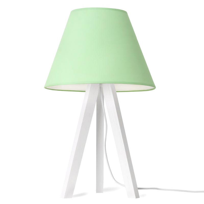 Lampa nocna stołowa Pastel trójnóg biały 1xE27 abażur zielony Light Home LH