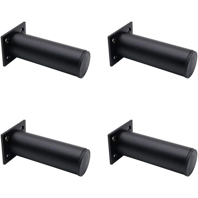 4 regulowane nogi meblowe, matowa czerń, stop aluminium, 38 x 120 mm, nogi do stolika kawowego, szafki, sofy, stojaka pod telewizor