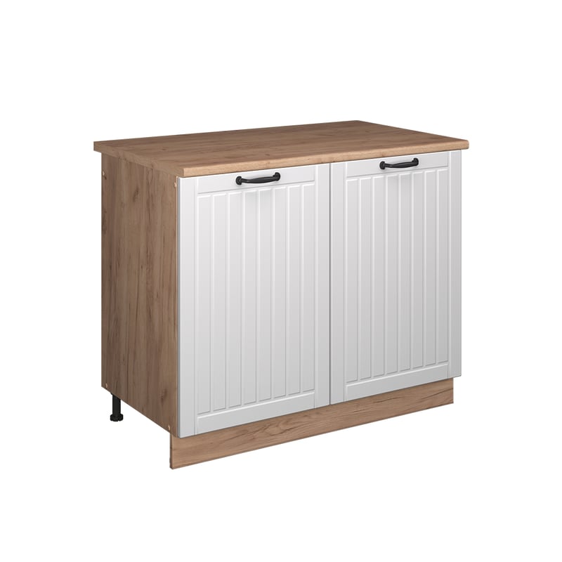 Vicco Szafka pod zlew Fame-Line, Biały rustykalny/Dąb goldkraft, 100 cm, BP Dąb