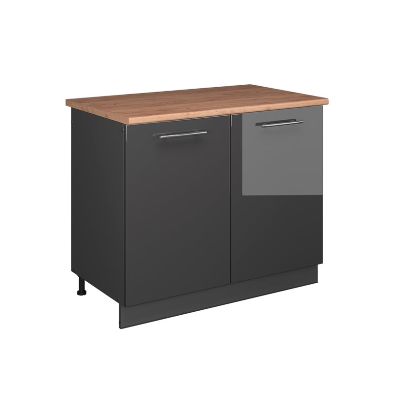 Vicco Szafka pod zlew Fame-Line, Antracyt połysk/Antracyt, 100 cm, BP Dąb