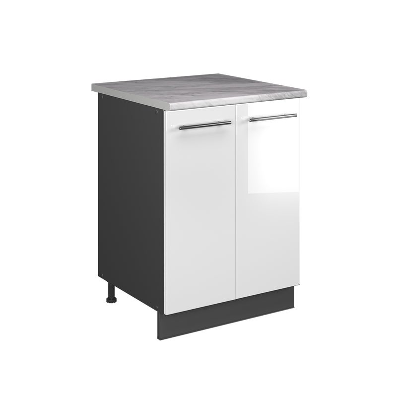 Vicco Szafka pod zlew Fame-Line, Biały wysoki połysk/Antracyt, 60 cm
