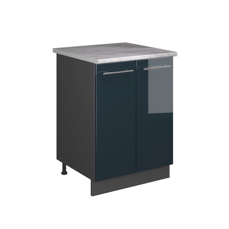 Vicco Szafka pod zlew Fame-Line, Ciemnoniebieski wysoki połysk/Antracyt, 60 cm