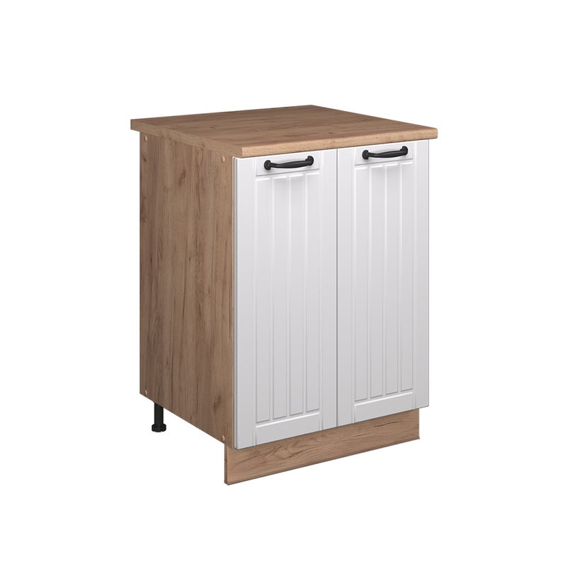 Vicco Szafka pod zlew Fame-Line, Biały rustykalny/Dąb goldkraft, 60 cm