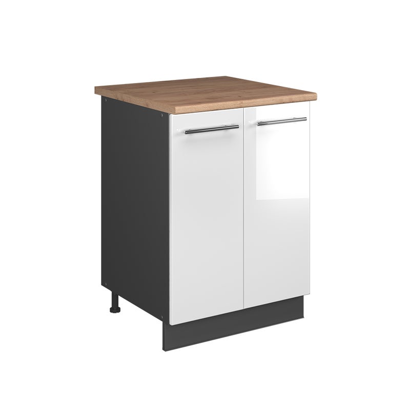 Vicco Szafka pod zlew Fame-Line, Biały wysoki połysk/Antracyt, 60 cm