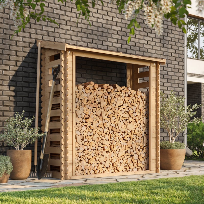 Domek na drewno opałowe - Domek ogrodowy na drewno opałowe - 184 x 86 cm / 0,9 m² - TIMBELA M201-1 Domek na drewno opałowe