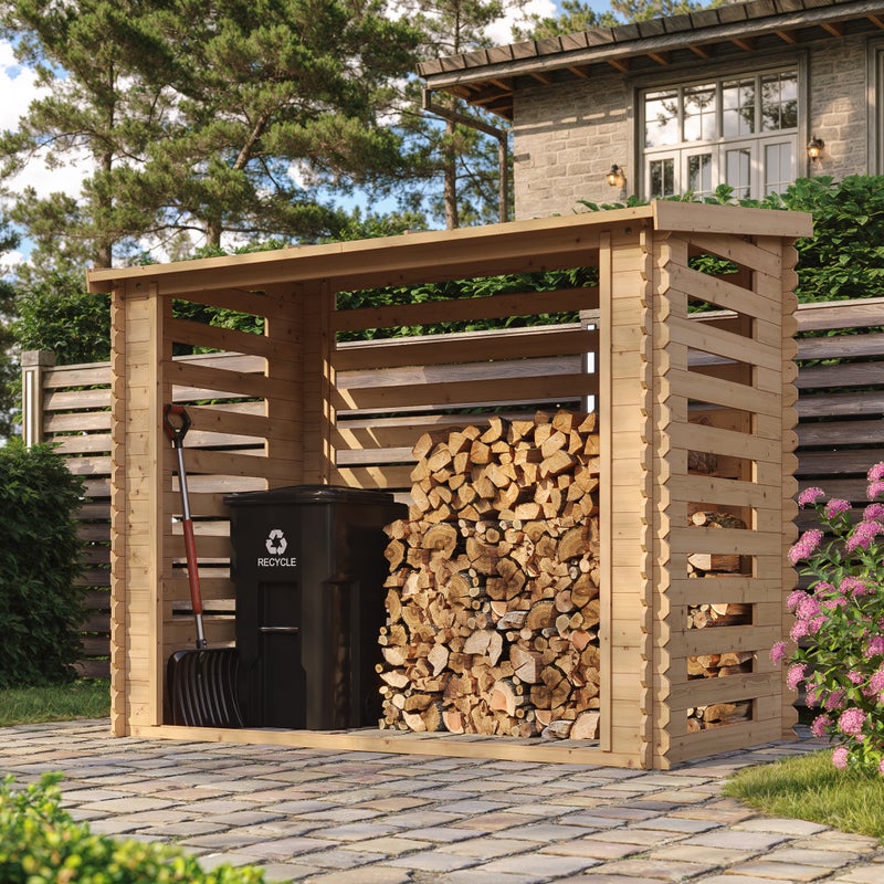 Domek na drewno opałowe - Domek na drewno opałowe do ogrodu - 146 x 232 cm/2,63 m² - Domek na drewno opałowe TIMBELA M202