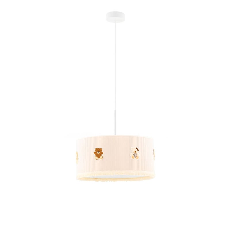 Lampa sufitowa żyrandol lampa wisząca z abażurem walec 40 cm TEDDY (+ detal)
