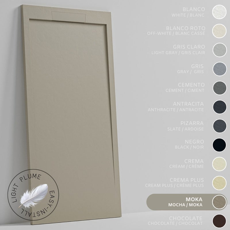 SOULHOME Lekki Brodzik z Żywicy tekstura Łupka – Moka- 150X70- Niski 3cm– Elegancki SAME