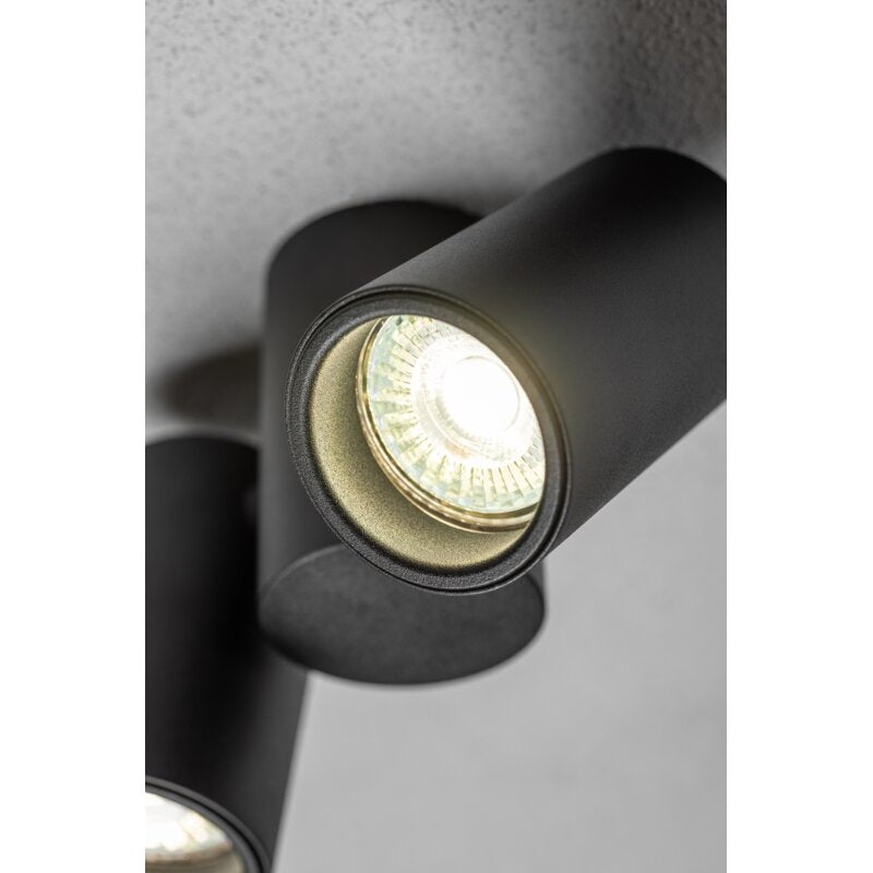 Oprawa sufitowa LUPO, GU10, max. 50W*2, AC220-240V, IP20, aluminium, 116x56x115 mm, okrągła, czarny - GTV LIGHTING
