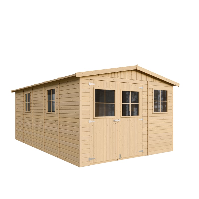 Timbela Drewniany domek ogrodowy M337 - 303 x 493 cm – 15 m2