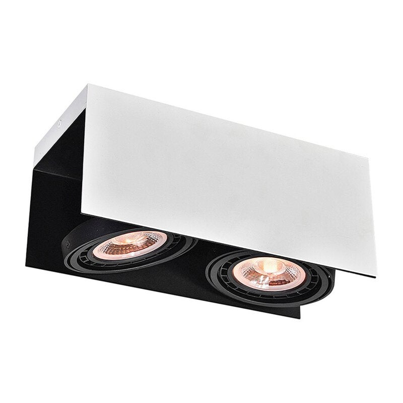 Oprawa sufitowa VERSO, 4250, AC220-240V, 50/60 Hz, IP20, 2xGU10, ES111, podwójna, biało/czarna - GTV LIGHTING