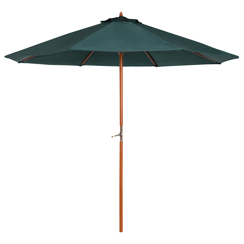 Outsunny Drewniany Parasol Drewniany Parasol Ogrodowy Parasol Balkonowy 2,5 m Ciemnozielony