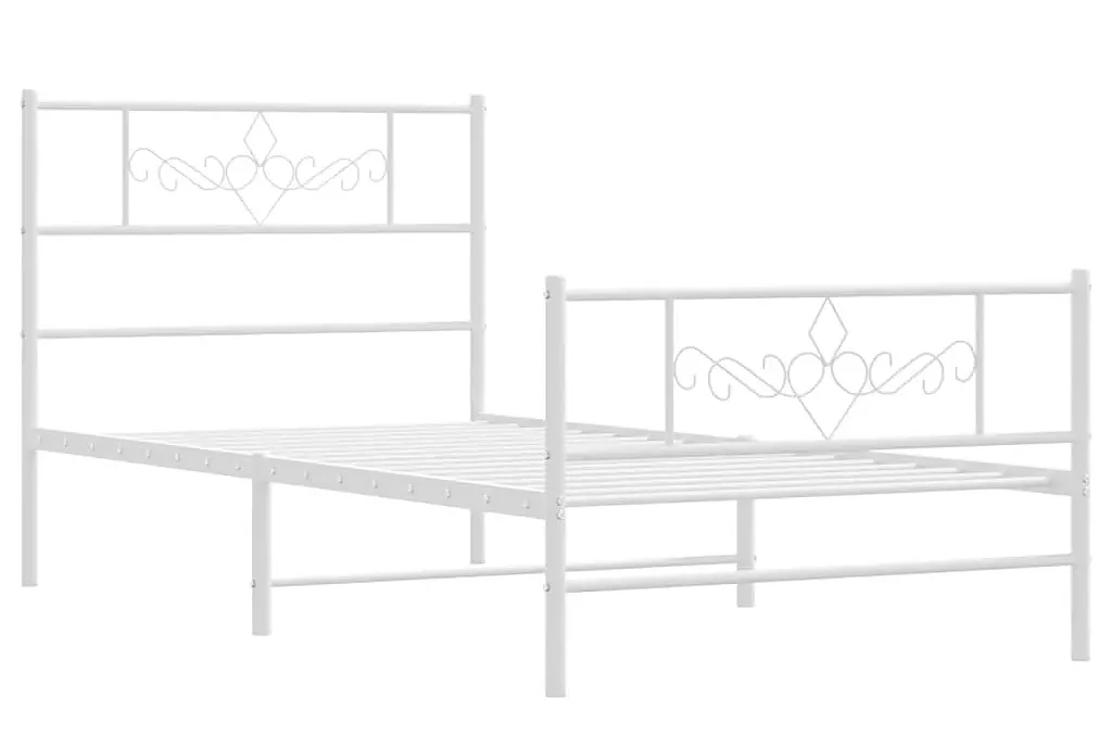 Białe metalowe łóżko jednoosobowe 100x200 cm - Radina