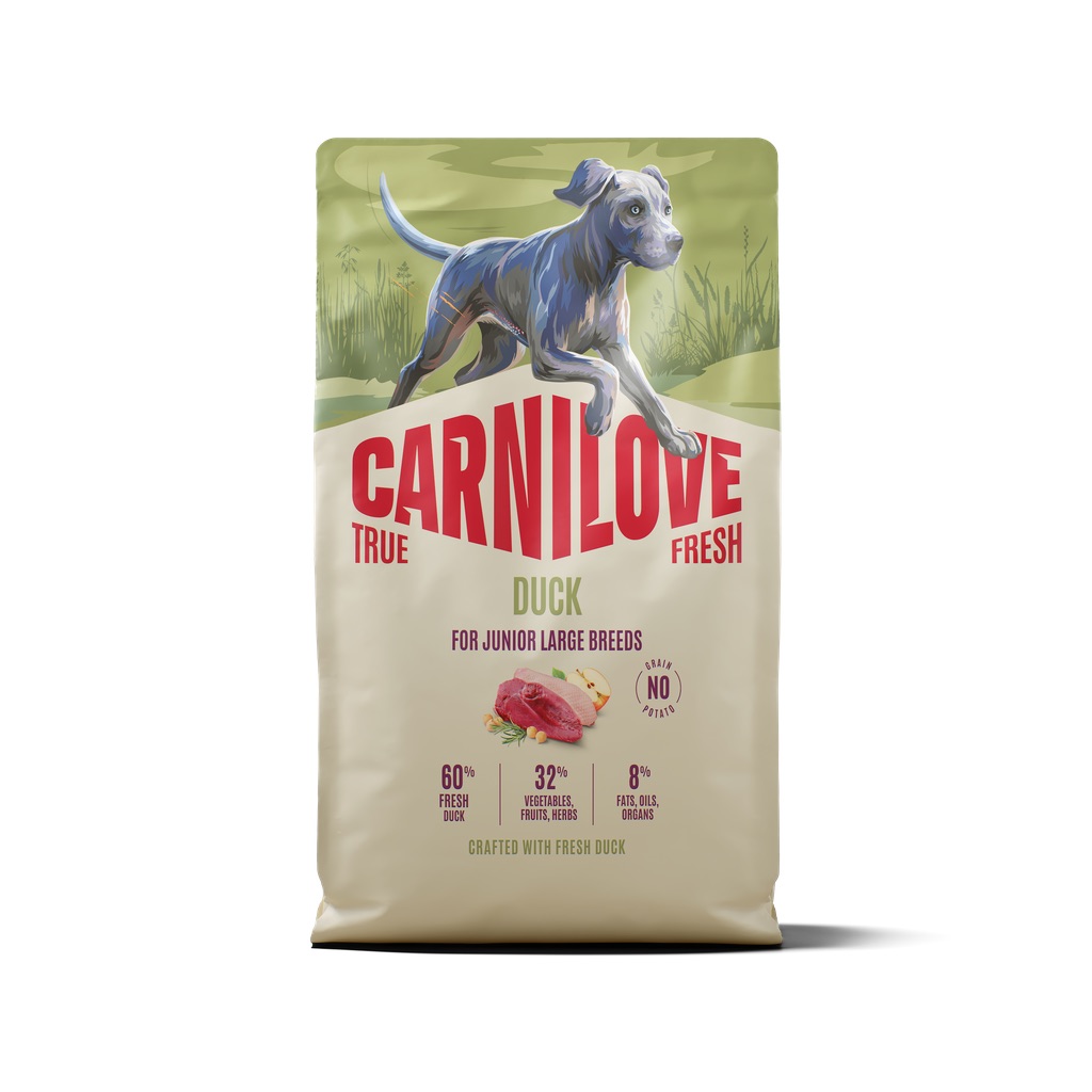 CARNILOVE True Fresh Dog Duck Junior Large 4 kg sucha karma ze świeżą kaczką dla juniorów dużych ras