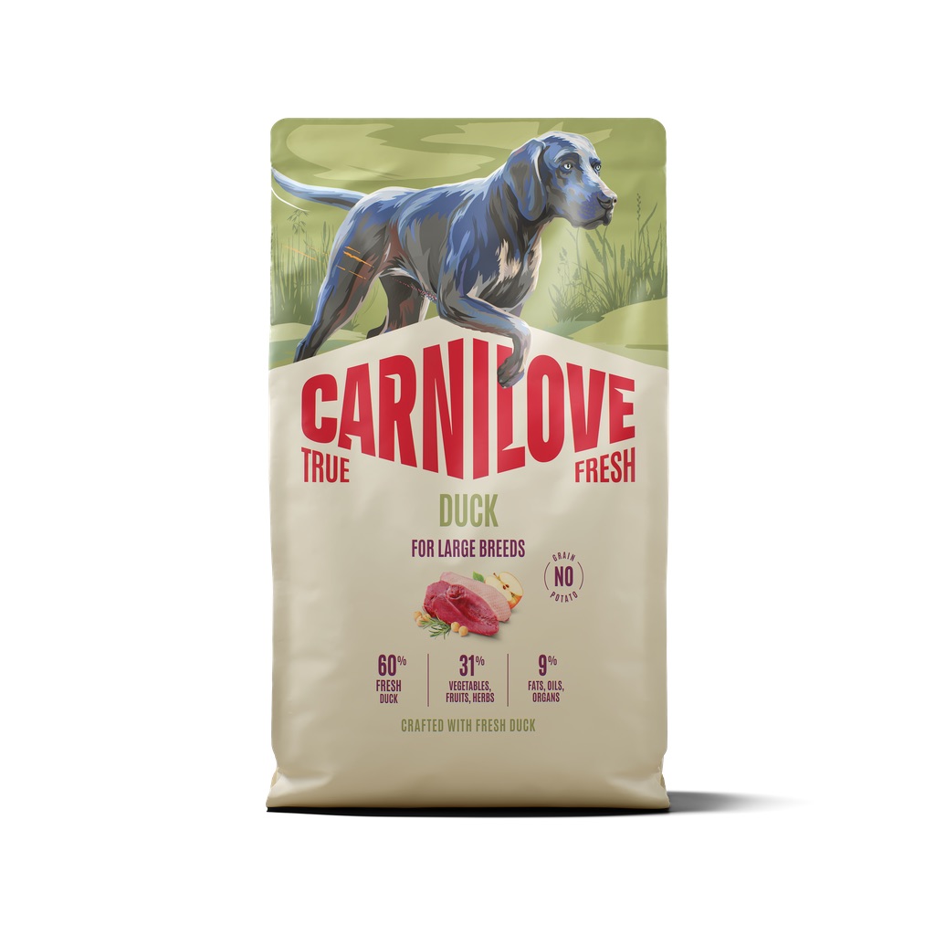 CARNILOVE True Fresh Dog Duck Adult Large Breeds 4 kg sucha karma ze świeżą kaczką dla dorosłych psów dużych ras