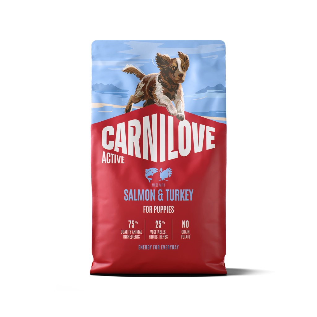 CARNILOVE Active Dog Salmon & Turkey Puppies 4 kg łosoś i indyk, dla dorastających szczeniąt