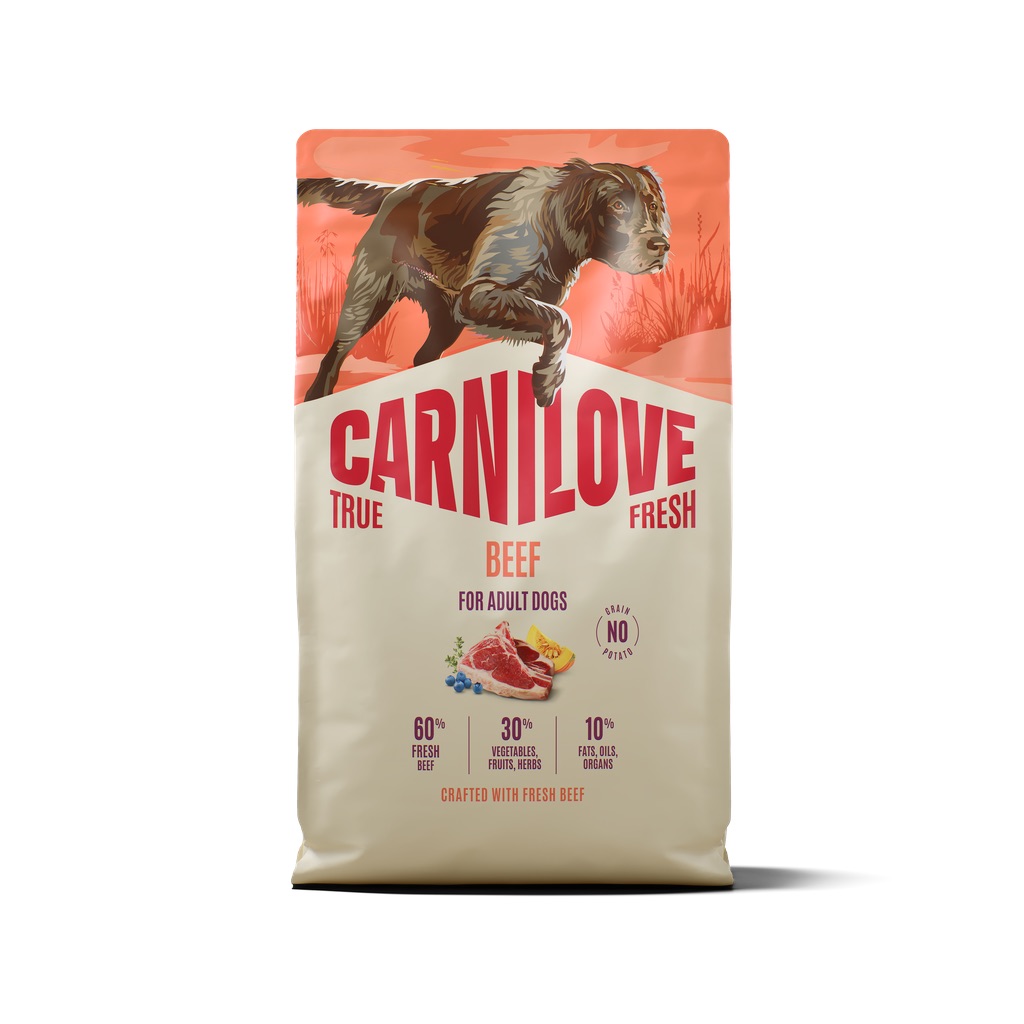 CARNILOVE True Fresh Dog Beef Adult 4 kg sucha karma ze świeżą wołowiną dla dorosłych psów