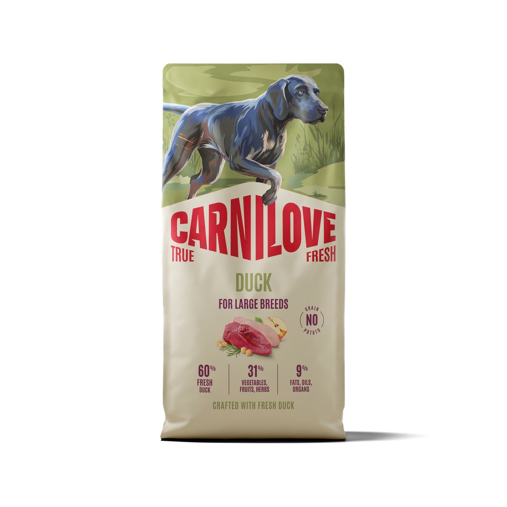 CARNILOVE True Fresh Dog Duck Adult Large Breeds 12 kg sucha karma ze świeżą kaczką dla dorosłych psów dużych ras