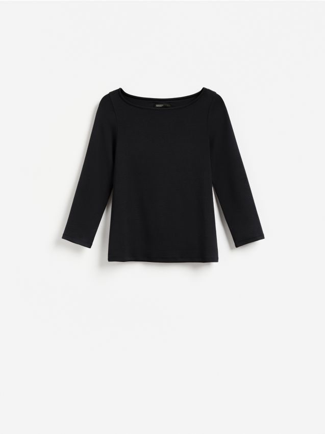 Reserved - Longsleeve z modalem - czarny