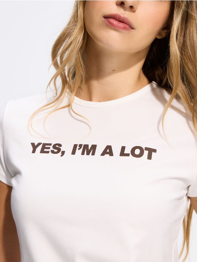 Reserved - T-shirt z nadrukiem - biały