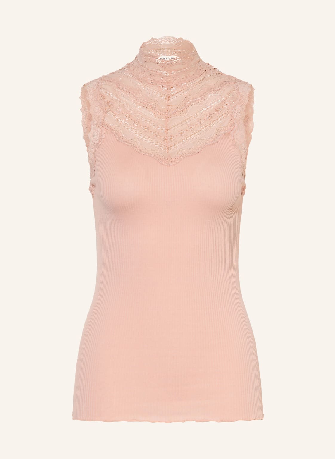 Rosemunde Top Z Jedwabiu Z Koronką rosa
