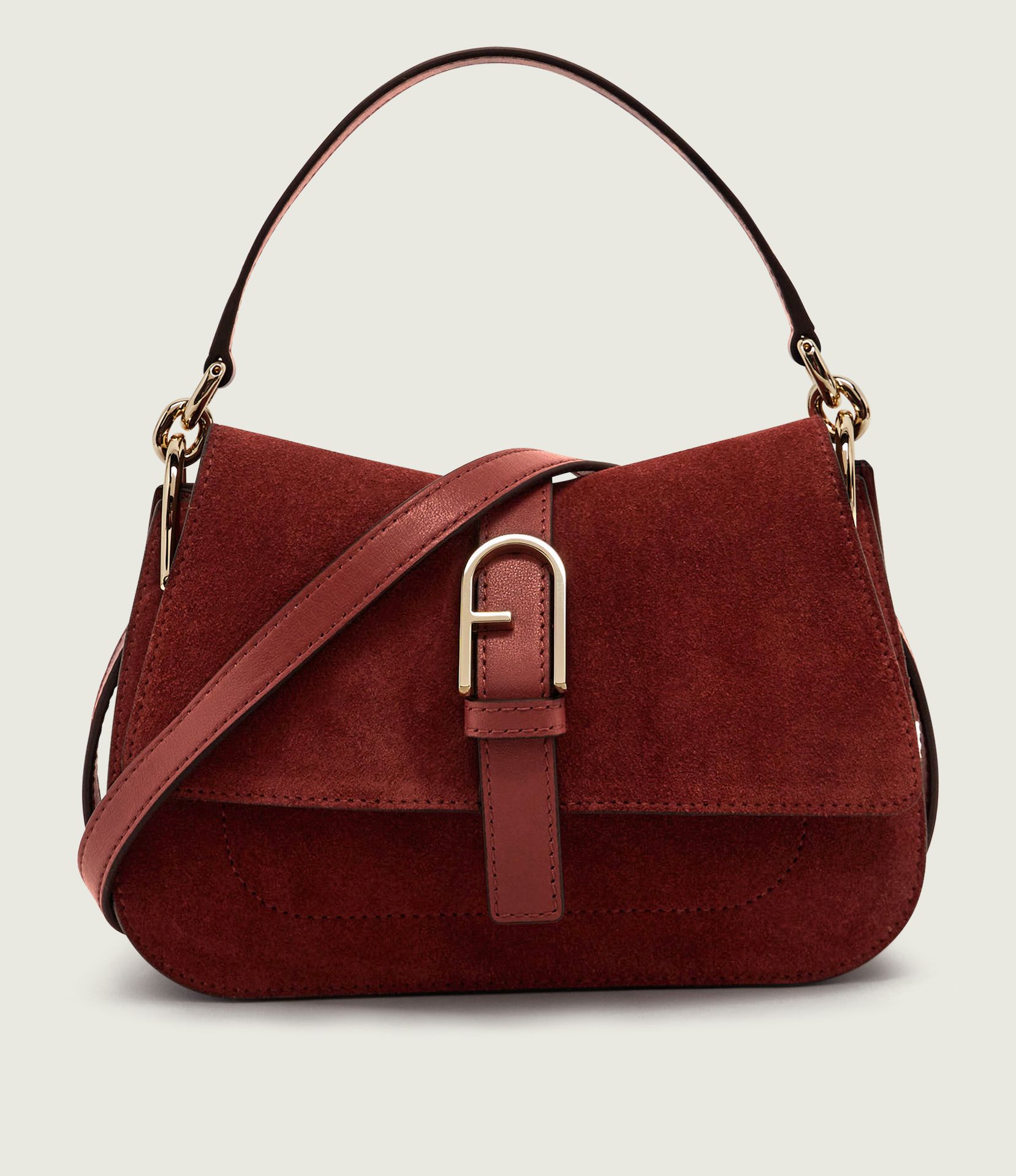 Furla Torebka na ramię Furla Flow Mini zamsz