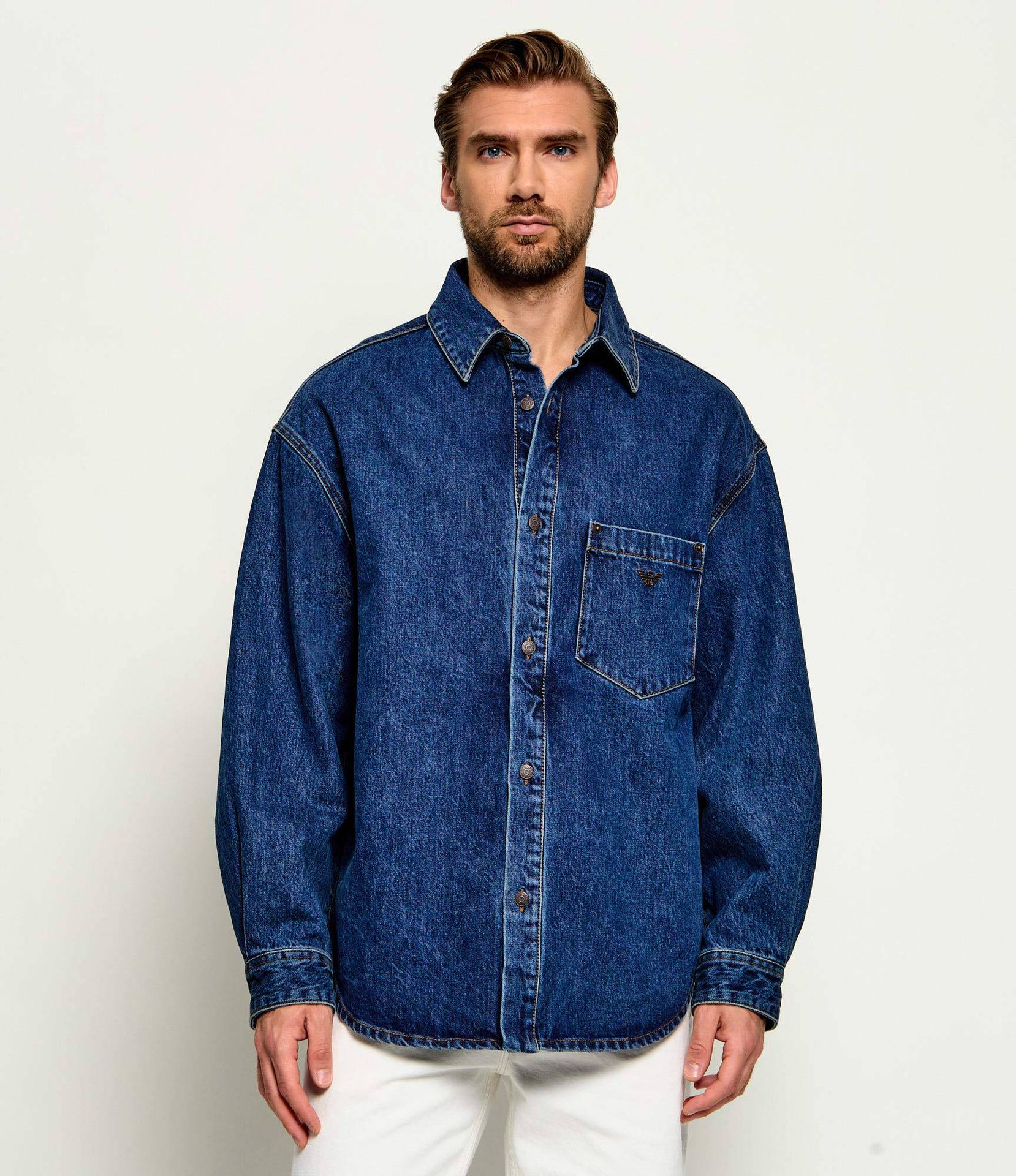 Emporio Armani Jeansowa koszula Regular Fit