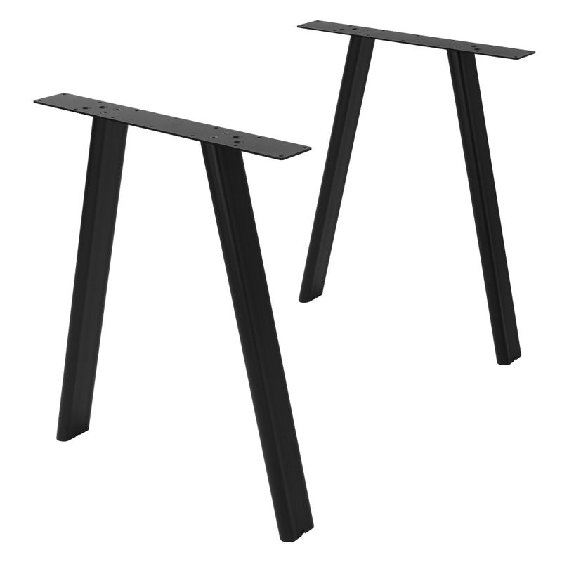 ML-Design Nogi stolowe metalowe czarne zestaw 2 szt stelaz do uzytku na zewnatrz w ksztalcie litery A stalowe podpory biurkowe meblowe 60x72 cm płaski