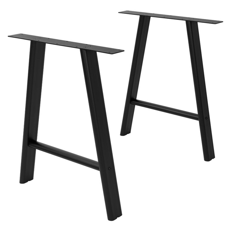 ML-Design Nogi stolowe metalowe czarne zestaw 2 szt stelaz do uzytku na zewnatrz w ksztalcie litery A stalowe podpory meblowe biurkowe 60x72 cm płaski