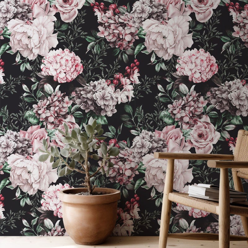 Tapeta samoprzylepna w kwiaty – tapeta winylowa – 45 cm x 300 cm – idealna do dekoracji sypialni