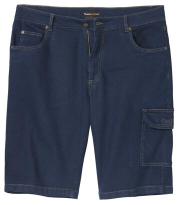 Lekkie bermudy bojówki z jeansu stretch Mężczyzna Atlas For Men - Kolor : Granatowy - Rozmiar : 4XL