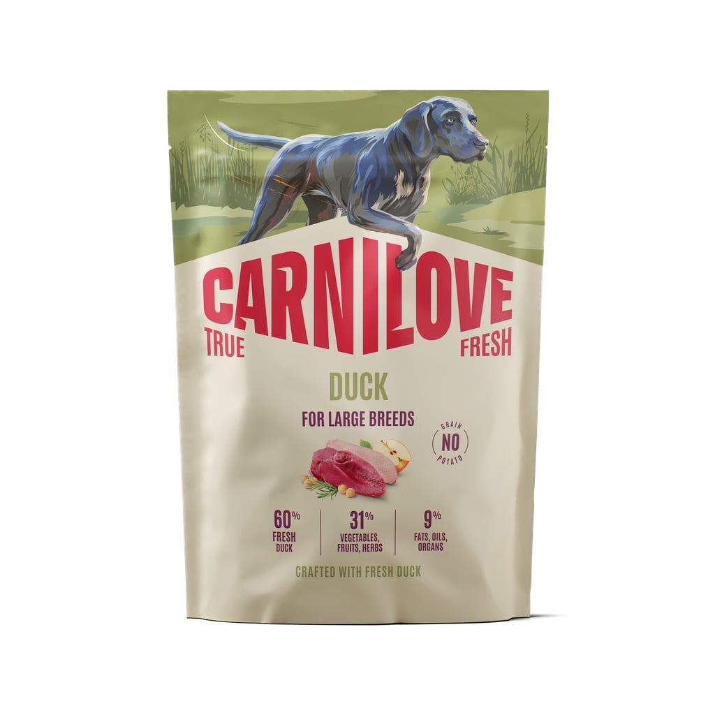 CARNILOVE True Fresh Dog Duck Adult Large Breeds 1,5 kg sucha karma ze świeżą kaczką dla dorosłych psów dużych ras