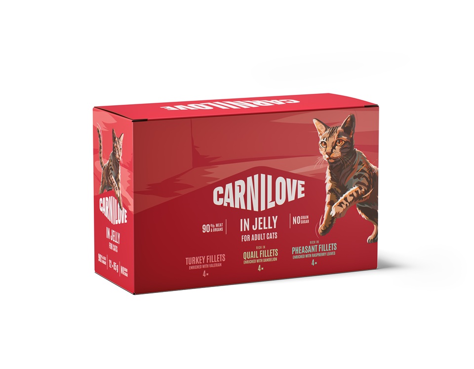 CARNILOVE Cat Pouch Jelly Multipack 12x85 g zestaw filetów w galaretce dla dorosłych kotów