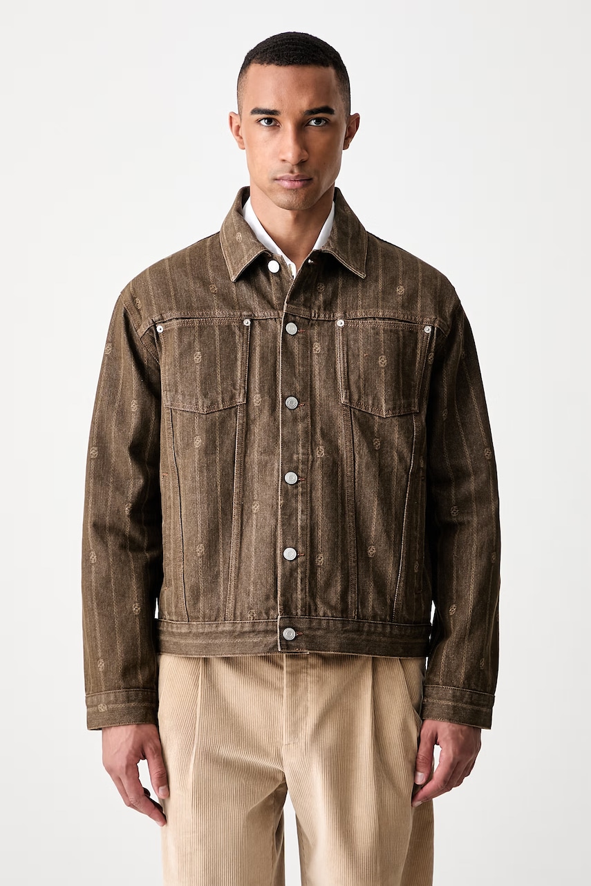 Drôle de Monsieur Monogram kurtka jeansowa męska