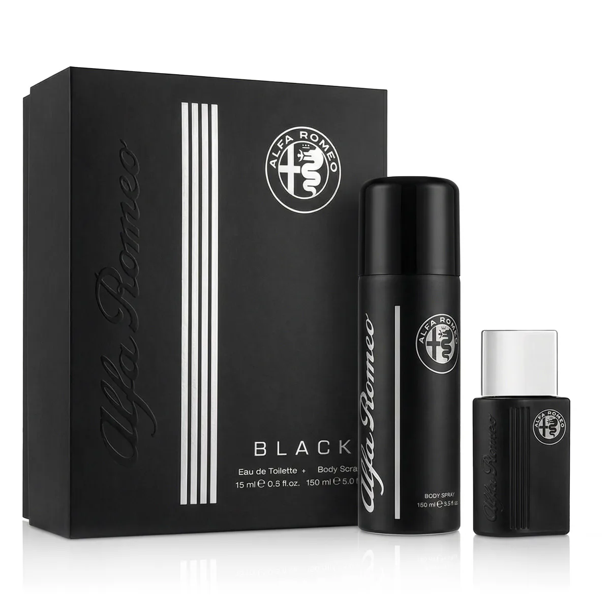 Alfa Romeo Black Zestaw woda toaletowa 15 ml + spray do ciała 150 ml