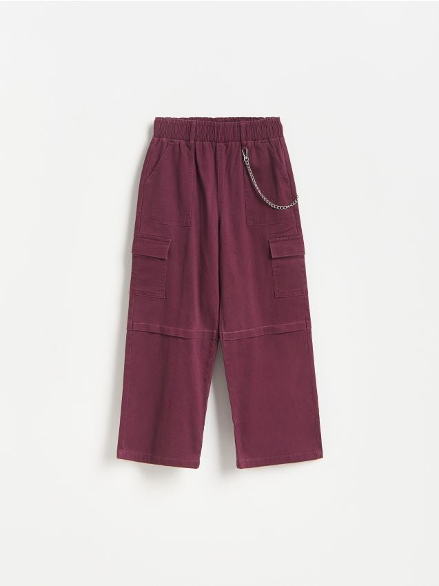 Reserved - GIRLS` TROUSERS & CHAIN - mahoniowy